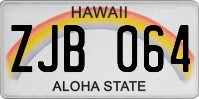 HI license plate ZJB064