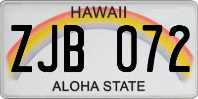 HI license plate ZJB072