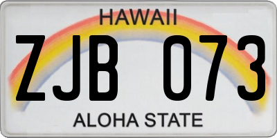 HI license plate ZJB073