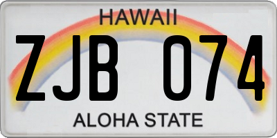 HI license plate ZJB074