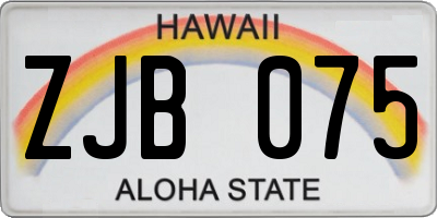 HI license plate ZJB075