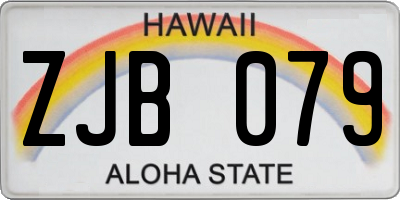 HI license plate ZJB079