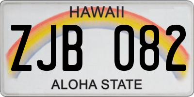 HI license plate ZJB082