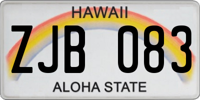 HI license plate ZJB083