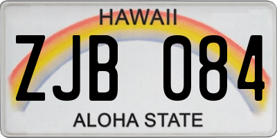 HI license plate ZJB084