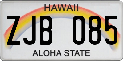 HI license plate ZJB085