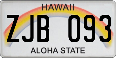 HI license plate ZJB093