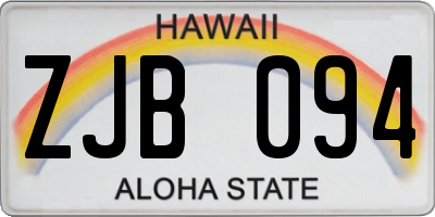 HI license plate ZJB094