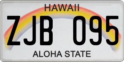 HI license plate ZJB095
