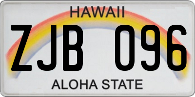 HI license plate ZJB096