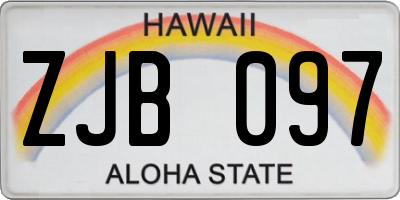 HI license plate ZJB097