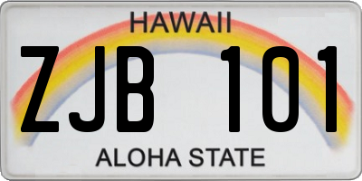 HI license plate ZJB101
