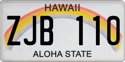 HI license plate ZJB110