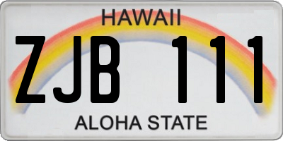 HI license plate ZJB111