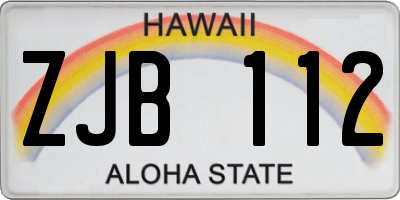 HI license plate ZJB112