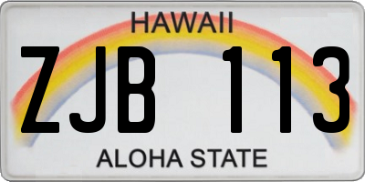 HI license plate ZJB113