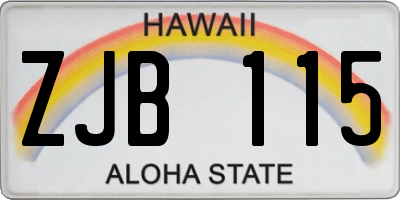 HI license plate ZJB115