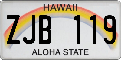 HI license plate ZJB119