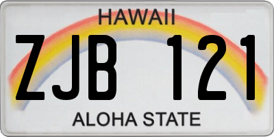 HI license plate ZJB121