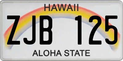 HI license plate ZJB125