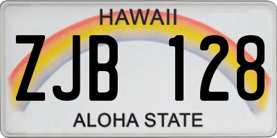 HI license plate ZJB128
