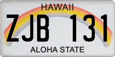 HI license plate ZJB131