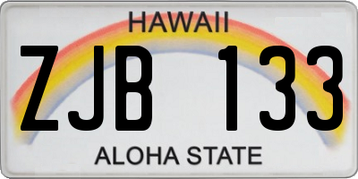 HI license plate ZJB133