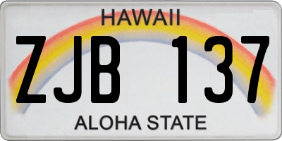 HI license plate ZJB137