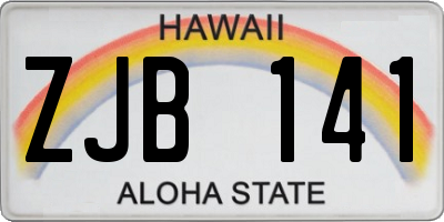 HI license plate ZJB141