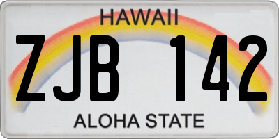 HI license plate ZJB142