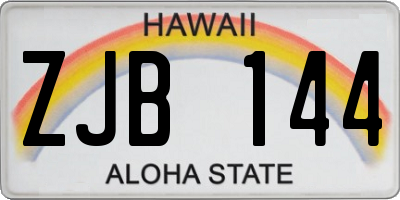 HI license plate ZJB144