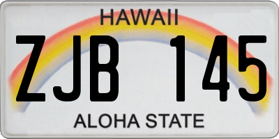 HI license plate ZJB145