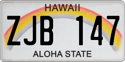 HI license plate ZJB147