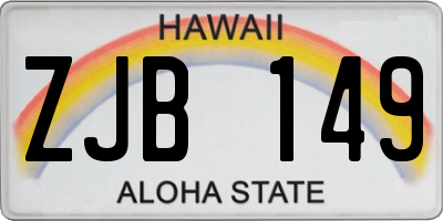 HI license plate ZJB149