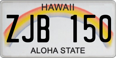 HI license plate ZJB150