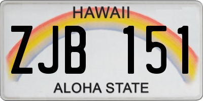 HI license plate ZJB151