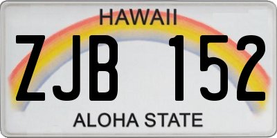 HI license plate ZJB152