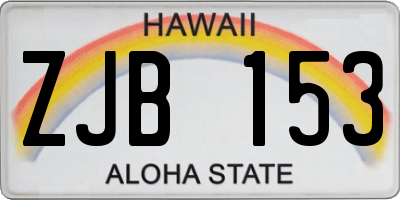 HI license plate ZJB153
