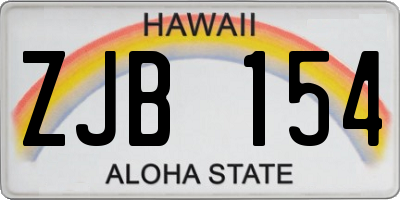 HI license plate ZJB154