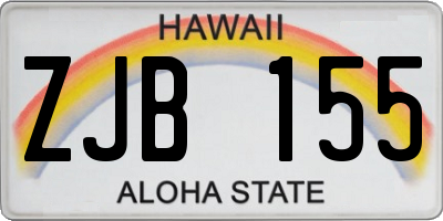 HI license plate ZJB155
