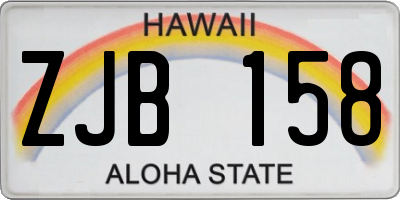 HI license plate ZJB158