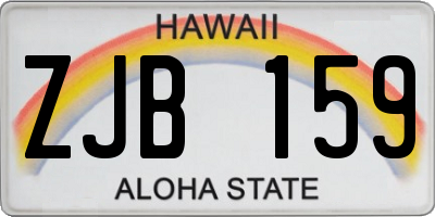 HI license plate ZJB159