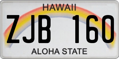 HI license plate ZJB160