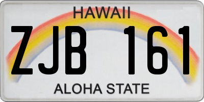 HI license plate ZJB161