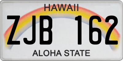 HI license plate ZJB162