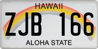 HI license plate ZJB166