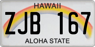 HI license plate ZJB167