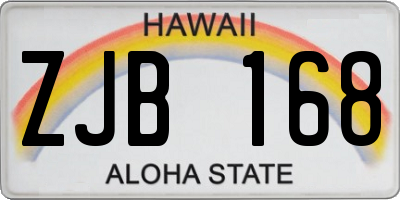 HI license plate ZJB168