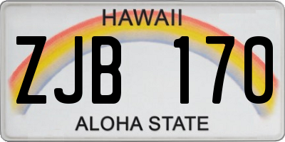 HI license plate ZJB170