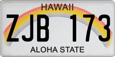 HI license plate ZJB173